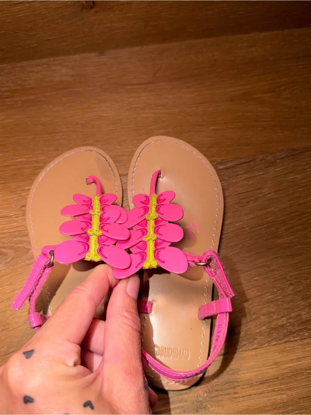 Gymboree Butterfly Pink Floral T-Strap Sandals